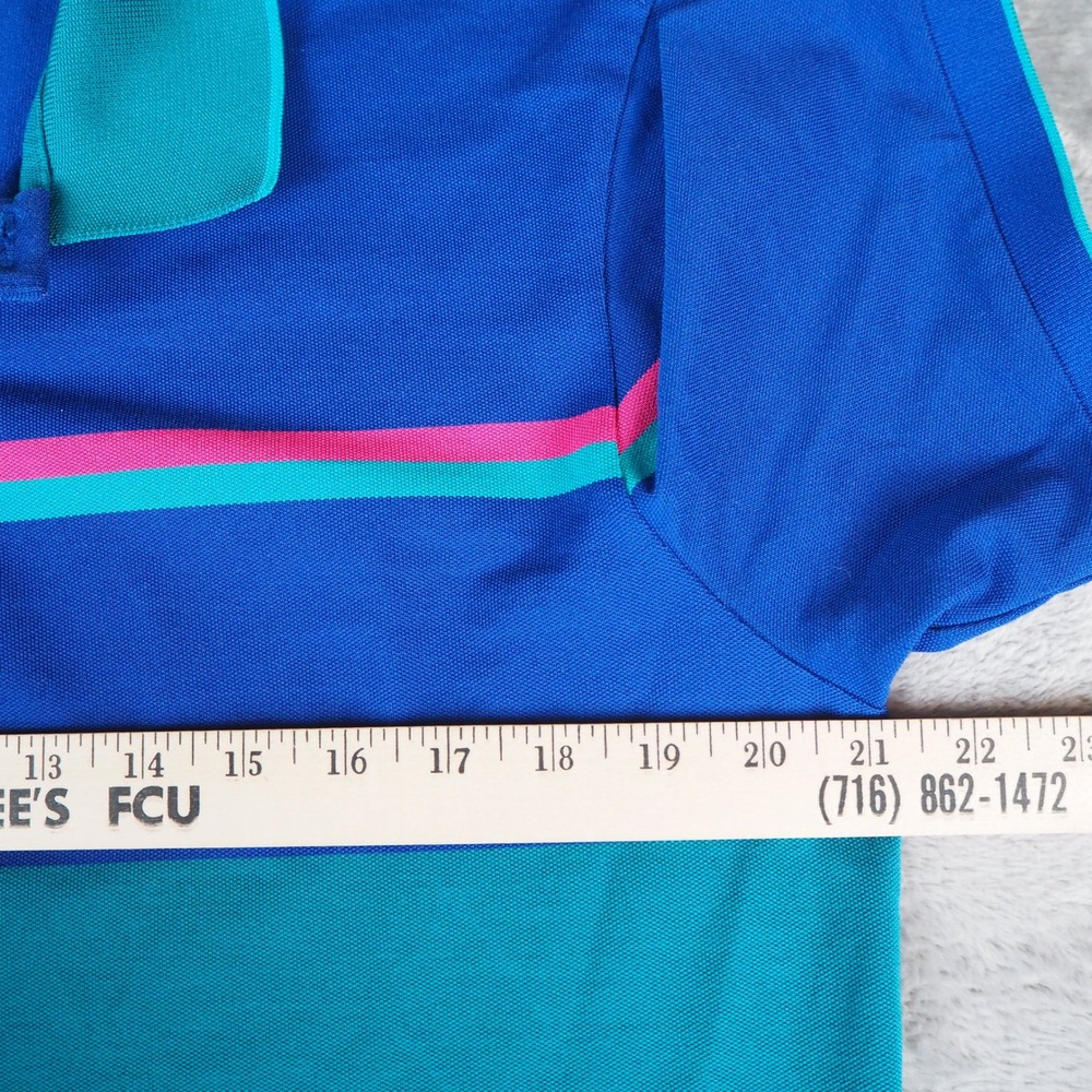 Greyson Clothiers Polo Golf Shirt Mens Medium Striped Logo Athletic Colorblock - Picture 4 of 9